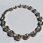 Silver Puffed Mariner Link Bracelet